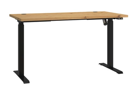 Höhenverstellbarer Schreibtisch Makana Eiche handwerklich universelles und funktionelles Möbelstück mit einer 28 mm Platte für das Büro, Arbeitszimmer oder Jugendzimmer