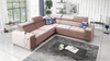 Ecksofa mit Schlaffunktion Hampton III quartz pink linkes Komfort-Ecksofa aus glattem und weichem Samtstoff