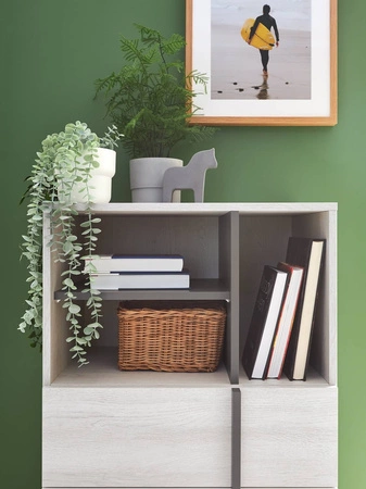 Kommode Remona 60 cm Eiche wilton weiß / weiß ideale Kommode für das Jugendzimmer brauchbares modernes Design