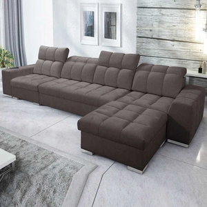 Ecksofa mit Schlaffunktion Luigi XII braun rechte Seite stilvolles Ecksofa für das Wohnzimmer in einer minimalistischen und eleganten Ausführung