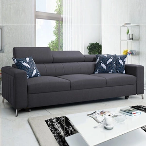 Sofa mit Schlaffunktion Savona graphit bequemes Sofa für Wohnzimmer bietet Komfort während der Ruhe verstellbare Kopfstützen