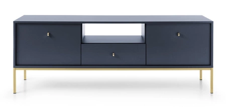 Möbelset Mono Dunkelblau Minimalistisches Design Wohnzimmermöbelset oder für das Wohnzimmer goldene metallische Elemente