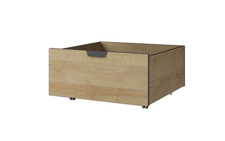 Bett mit Container Nano 90x200 cm graphit / Eiche riviera ideal für ein Kinder- und Jugendzimmer Einfassung mit speziellen Furnier beendet