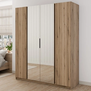 Spiegel Kleiderschrank Kastano VIII 200 cm Eiche evozieren stilvolles Design Kleiderschrank für Schlafzimmer oder Zimmer mit Rand Griffe bereichert