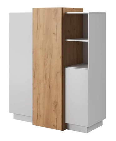 Space 110 cm Kommode weiß / Eiche Handwerk Gold modernistisches Design und moderne Form der Möbel Push-to-Open-System