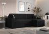 Ecksofa mit Schlaffunktion Brandon Bis schwarz rechte Ecke dreidimensionaler Stoff mit ausdrucksstarken Streifen Bettzeug Container