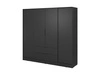 Kleiderschrank Corse 206 cm schwarz modernes Design ideal Kleiderschrank für Schlafzimmer oder Ankleidezimmer geräumige Schubladen