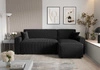 Ecksofa mit Schlaffunktion Brandon Bis schwarz rechte Ecke dreidimensionaler Stoff mit ausdrucksstarken Streifen Bettzeug Container