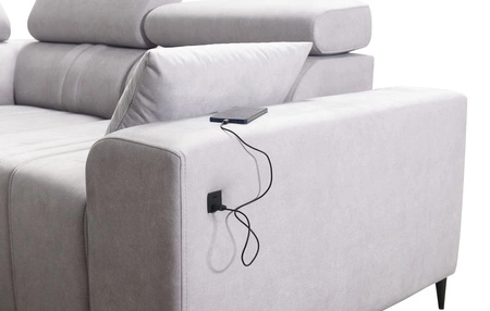 Ecksofa mit Schlaffunktion Castel II Lux rosa rechts bequemes Ecksofa für das Wohnzimmer mit komfortablem ausziehbarem Fußteil