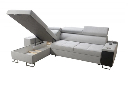 Ecksofa mit Schlaffunktion Dafni lavendel rosa / weiß links geflochten Komfort und Funktionalität für die tägliche Entspannung