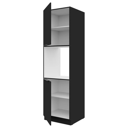 Küche Sockel Schwarz 60 DP-210 2F Backofen Schrank Metall Griffe Feuchtigkeit und Schäden resistent Schrank