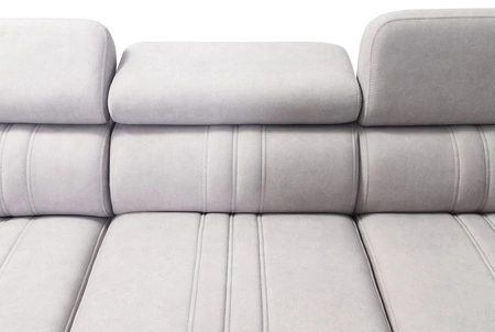 Ecksofa mit Schlaffunktion Castel IV beige rechtsseitig stilvolles Ecksofa mit Bettkasten und verstellbaren Kopfstützen