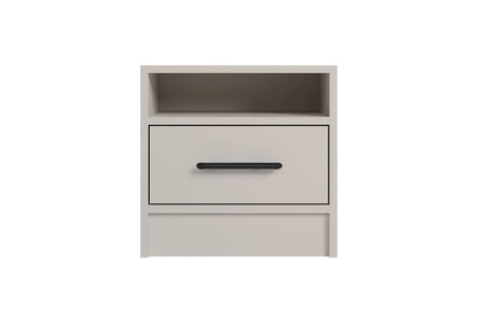 Schlafzimmermöbel-Set Caspe beige geometrische einfache Einheiten mit zeitlosem Design schwarze Griffe Möbel-Set mit Kleiderschrank