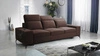 Kelly Sofa mit Schlaffunktion braun stilvolles Wohnzimmersofa mit einfachem Design verstellbare Kopfstützen Veloursstoff