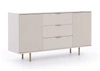 Kommode mit Schubladen Sula 150 cm beige elegante und funktionelle Kommode mit dekorativen geriffelten Fronten und Metallgriffen
