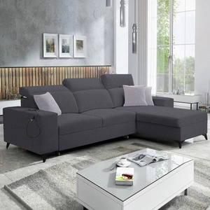 Ecksofa mit Schlaffunktion Kelly Sleek graphit rechts geflochten bequemes und funktionelles Ecksofa für das Wohnzimmer
