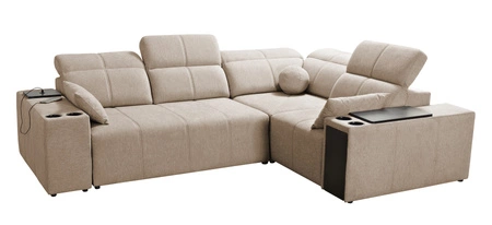 Ecksofa mit Schlaffunktion Tesalia II braun rechts bequemes Ecksofa für Wohnzimmer mit verschiebbarer Rückenlehne Bettzeugcontainer