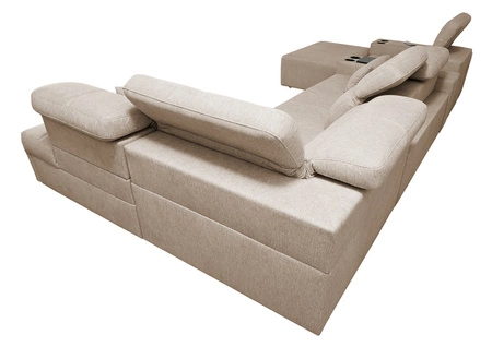 Ecksofa mit Schlaffunktion Tesalia V grau links Komfort-Ecksofa mit Schublade und Schiebefunktion der Rückenlehne