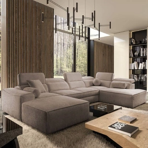 Ecksofa mit Schlaffunktion Viano VI hellbraun links Design-Ecksofa für moderne Einrichtungen zwei Container für Bettzeug