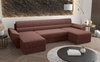 Ecksofa mit Schlaffunktion Fogu U II Indisch rosa bequemes Ecksofa mit bequemen Armlehnen interessanter Designcontainer für Bettzeug