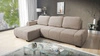 Ecksofa mit Schlaffunktion Gentle beige linke Seite stilvolles Design Ecksofa-Bett zeichnet sich durch seine abgerundete Form aus