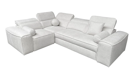 Ecksofa mit Schlaffunktion Viano II hellgrau links Designer Schlafsofa das sich in moderne Einrichtungen einfügt