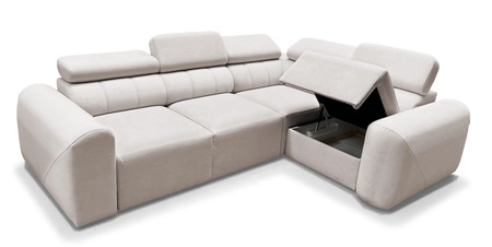 Ecksofa mit Schlaffunktion Cantare II beige rechte Seite bequemes Ecksofa für Wohnzimmer mit stilvollem Charakter weicher Stoff