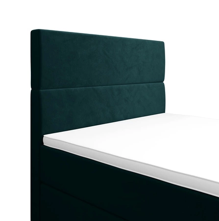 Boxspringbett Benet 90x200 türkis Bett im modernen skandinavischen Stil mit gepolstertem Kopf- und Fußteil und Staukasten