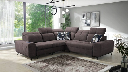 Ecksofa mit Schlaffunktion Buffalo III braun linke Ecke bequemes Sofa mit ästhetischer Ausführung mit Bettzeugcontainern