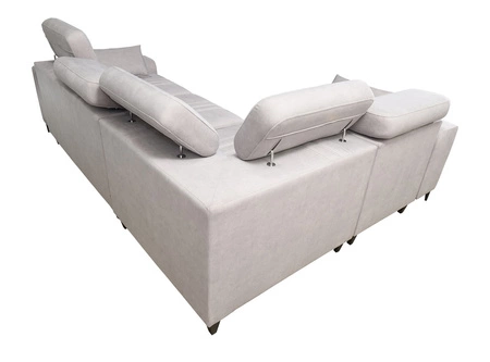 Ecksofa mit Schlaffunktion Castel II Lux grau Esche links komfortables Ecksofa für das Wohnzimmer mit bequemer ausziehbarer Fußstütze