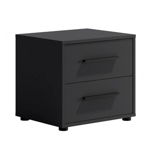 Maxione Nachttisch schwarz eleganter Schrank mit Schubladen für das Schlafzimmer Funktionsmöbel in zeitlosem Design