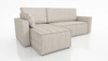 Ecksofa mit Schlaffunktion Rebenes beige Universal-Ecksofa dreidimensionaler Stoff mit ausdrucksstarken Streifen Bettzeug-Container