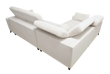 Ecksofa mit Schlaffunktion Penejos II Lux Lachs links komfortables Ecksofa für das Wohnzimmer mit bequemer ausziehbarer Fußstütze