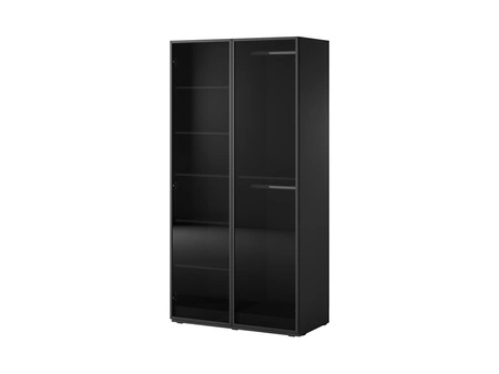 Kleiderschrank Sandbox 101 cm schwarz eleganter und funktioneller Kleiderschrank mit Glasfronten ein Möbelstück aus der modularen Schrankkollektion antisol glass