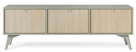 Wald Eukalyptus / beige Fischgrät-Möbelset im skandinavischen Stil geschmackvolles Fischgrät-Dekor und goldene Kantengriffe