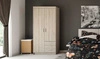Rene Kleiderschrank 90 cm Eiche hell sonoma stilvolles Design ABS Kanten perfekte Garderobe für Schlafzimmer oder Ankleidezimmer geräumige Schubladen