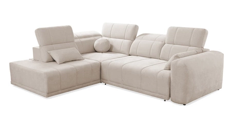 Ecksofa mit Schlaffunktion Cetara VII grau Esche links Hochwertiges Ecksofa für das Wohnzimmer mit bequemer Schiebelehne