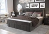 Boxspringbett Casey 160x200 grau Bett im modernen skandinavischen Stil mit markantem Kopfteil