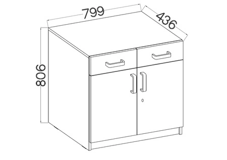 Makana 80 cm Schubladenkommode Eiche artisan / hellgrau funktionelles Möbelstück für das Büro, Arbeitszimmer oder Jugendzimmer