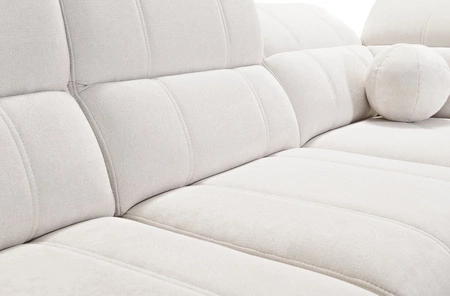 Penejos IV Ecksofa mit Schlaffunktion beige linke Seite stilvolles Ecksofa mit zwei Bettkästen strapazierfähiger Stoff