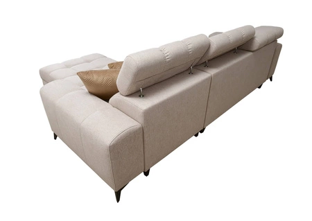 Ecksofa mit Schlaffunktion Bolmso Senf Ecksofa rechts mit zwei Bettkästen praktische Schublade in der Seite des Möbels