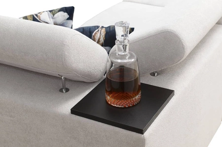 Ecksofa mit Schlaffunktion Flavio II mint / graphit rechts bequemes Ecksofa Bett offene Bar in der Seite des Möbels