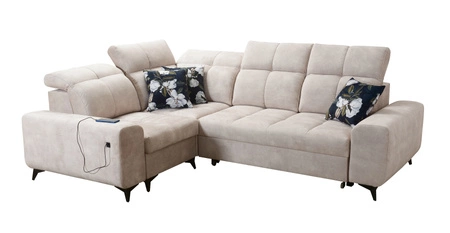 Ecksofa mit Schlaffunktion Buffalo II blau links funktionelles und stilvolles Ecksofa mit verstellbaren Kopfstützen
