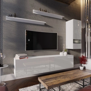 Merida Hängeelement in weißem Glanz, ideal für Liebhaber des modernen Designs, geeignet für die Wandmontage