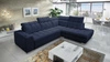 Ecksofa mit Schlaffunktion Luigi VII marineblau rechtsseitiges Komfort-Ecksofa in modernem Design