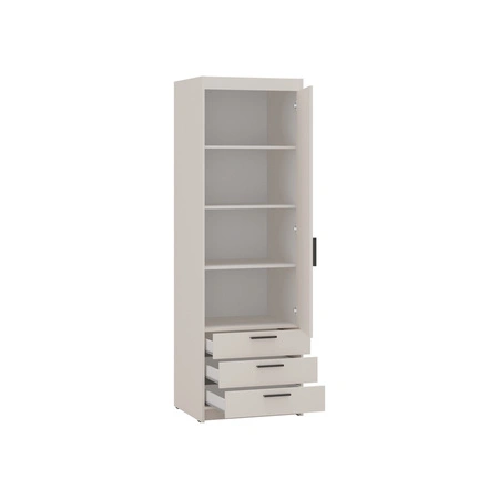 Kleiderschrank Rene 60 cm beige sand modernes Design und ABS Einfassung idealer Kleiderschrank für Schlafzimmer geräumige Schubladen