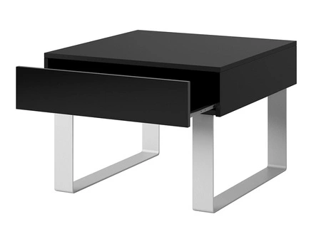 Apulia Couchtisch 63 cm schwarz mit Schublade einzigartiges Design einfache Konstruktion auslaufsichere Platte