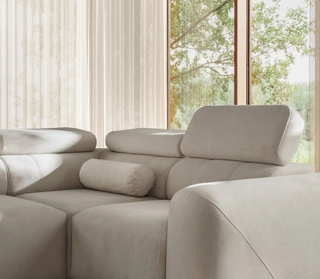 Ecksofa mit Schlaffunktion Cantare II Lux ziegelrot rechts Komfort-Ecksofa für Wohnzimmer mit hochklappbarem Fußteil weicher Stoff