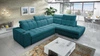 Ecksofa mit Schlaffunktion Luigi VII türkis rechts Komfort-Ecksofa in einer modernen Form