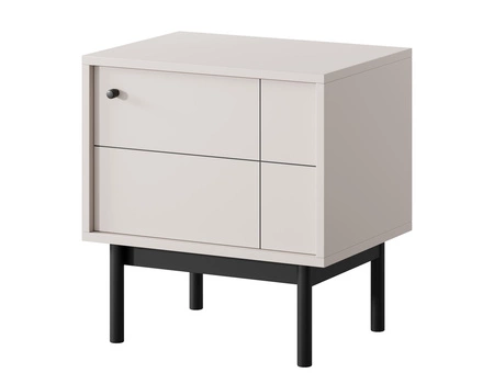 Nachttisch Modesta beige ideal für ein Schlafzimmer-Set auf hohen Holzbeinen dezente Farben